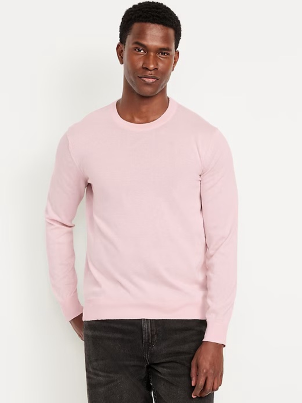 Old Navy Men’s Core Crewneck Sweater Blush Pink Large Minimalist Preppy Casual